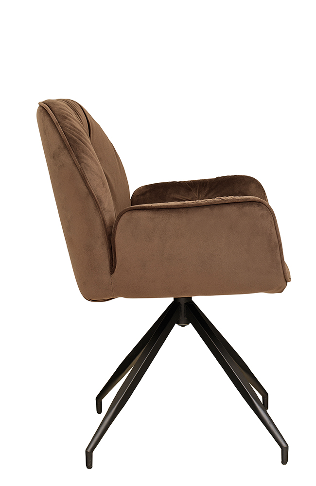 Stuhl Softi-Arm brown Velours